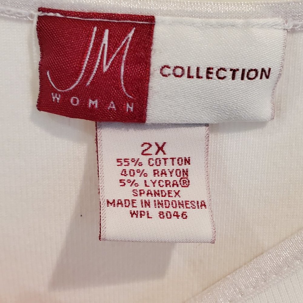 White Ribbed JM Collection Top - Picture 3 of 5